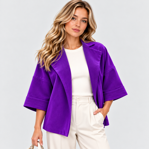 Åben Cardigan til Damer - Ruskindslook, Otte Farver