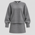 Dame Todelt Sweatersæt – Oversized Top med Shorts