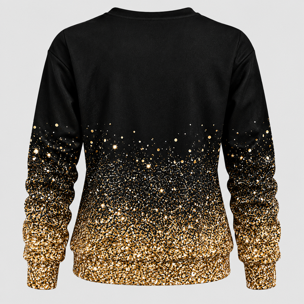 Pailletsweater med Snefnug til Damer - Ombre Gradient Strik