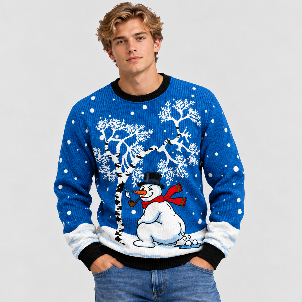 Snemandsprintet Sweater til Herrer - Strikket med Rund Hals
