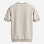 Herre Textureret Crew Neck T-Shirt – Chevronmønster Kort Ærme