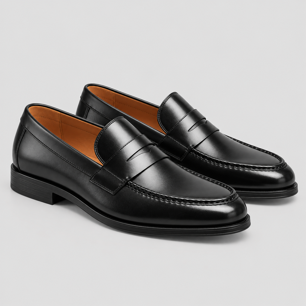 Herre Læderloafers – Slip-On Penny Loafer Stil