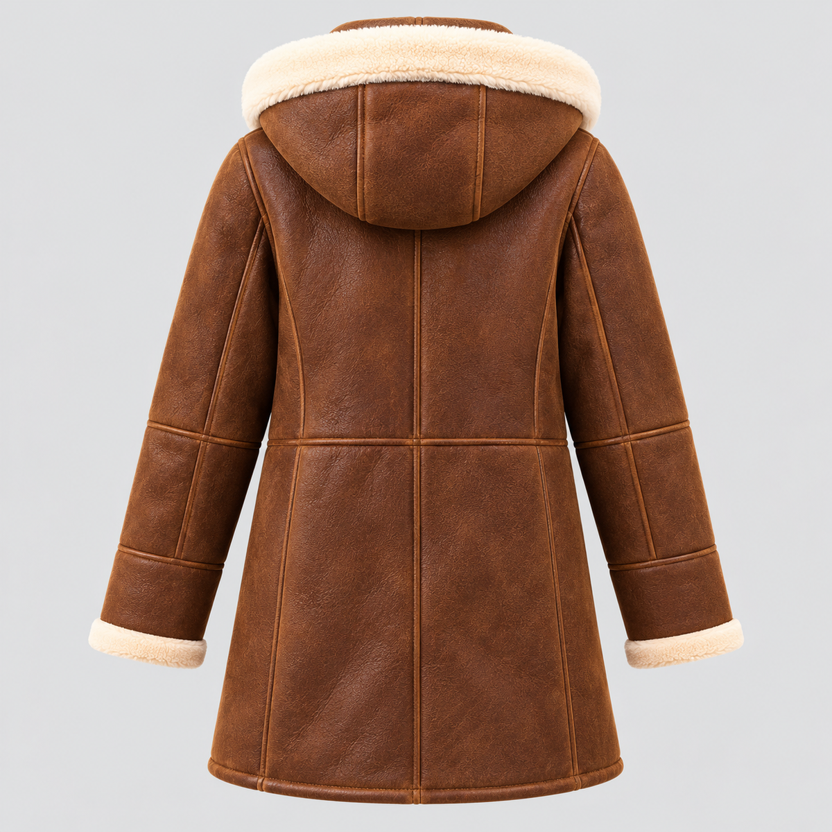 Shearling-Stil Frakke - Med Hætte, Toggle-Lukning