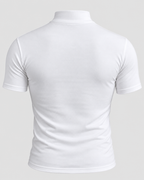T-Shirt med Høj Hals til Herrer - Tætsiddende, Korte Ærmer
