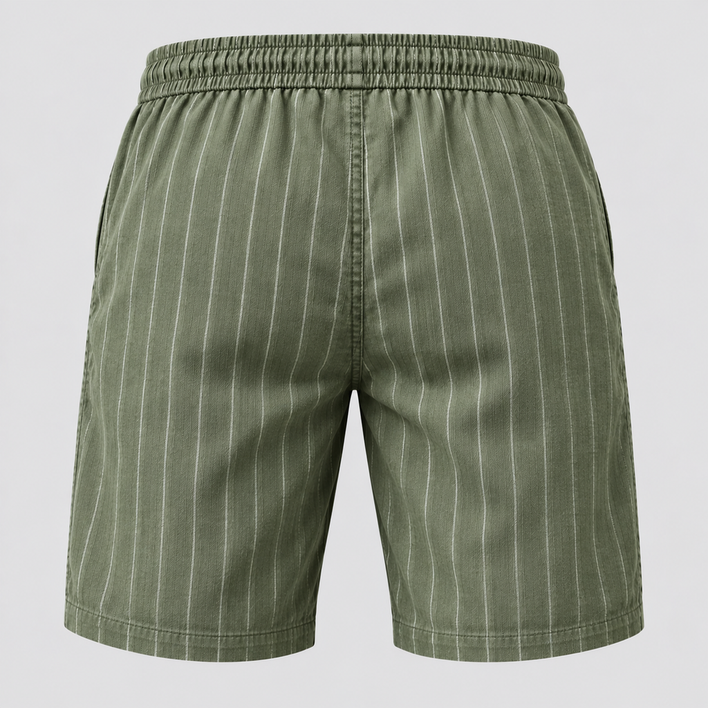 Herre Nålestribede Shorts – Elastisk Talje med Snor