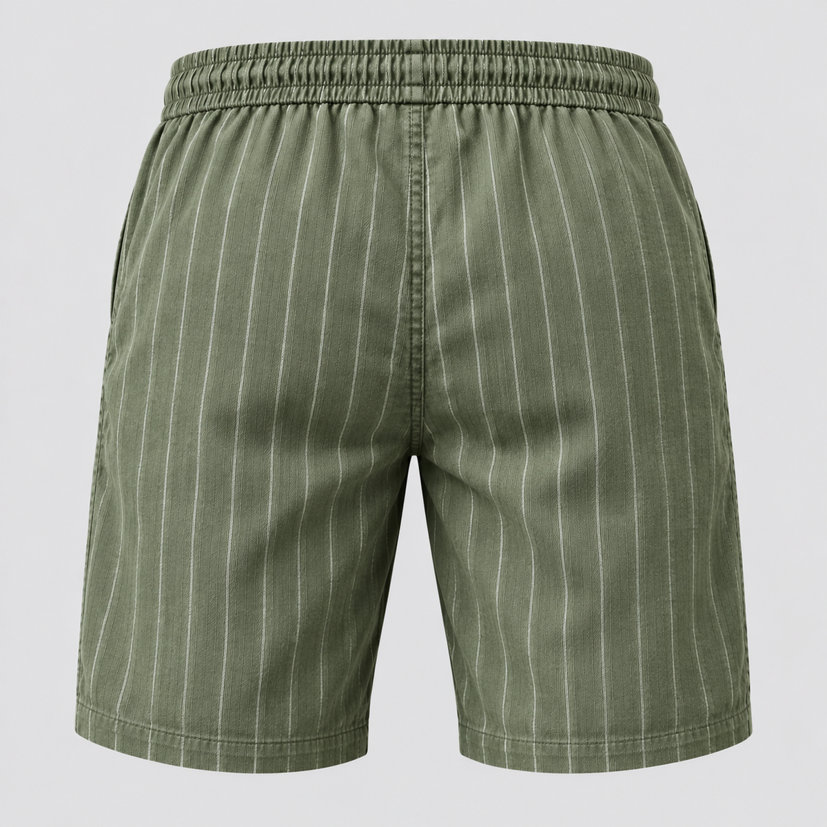 Herre Nålestribede Shorts – Elastisk Talje med Snor