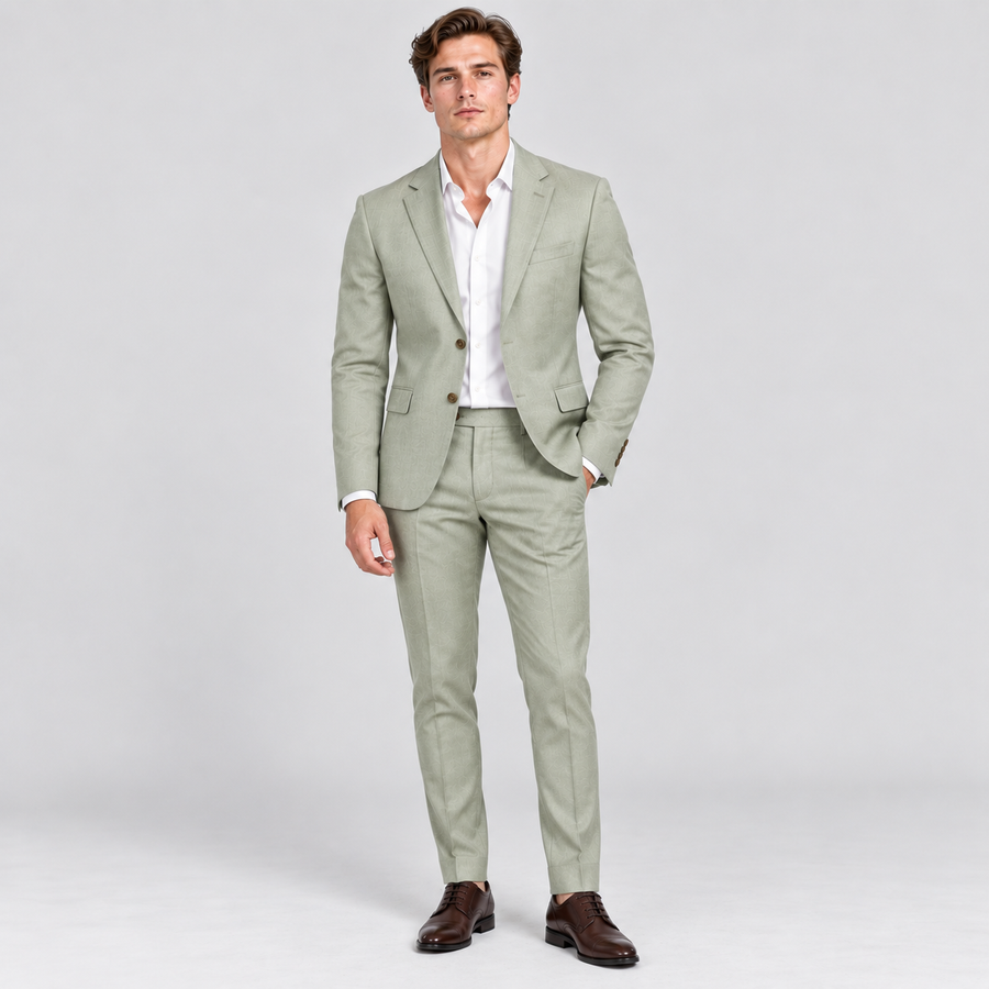 Herre Slim Fit Todelt Jakkesæt – Blazer og Bukser
