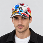 Snapback Kasket med Graffitiprint til Herrer - Justerbar Bomuldskasket