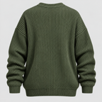 Chunky Strikket Sweater til Herrer - Oversized med Ribbede Manchetter