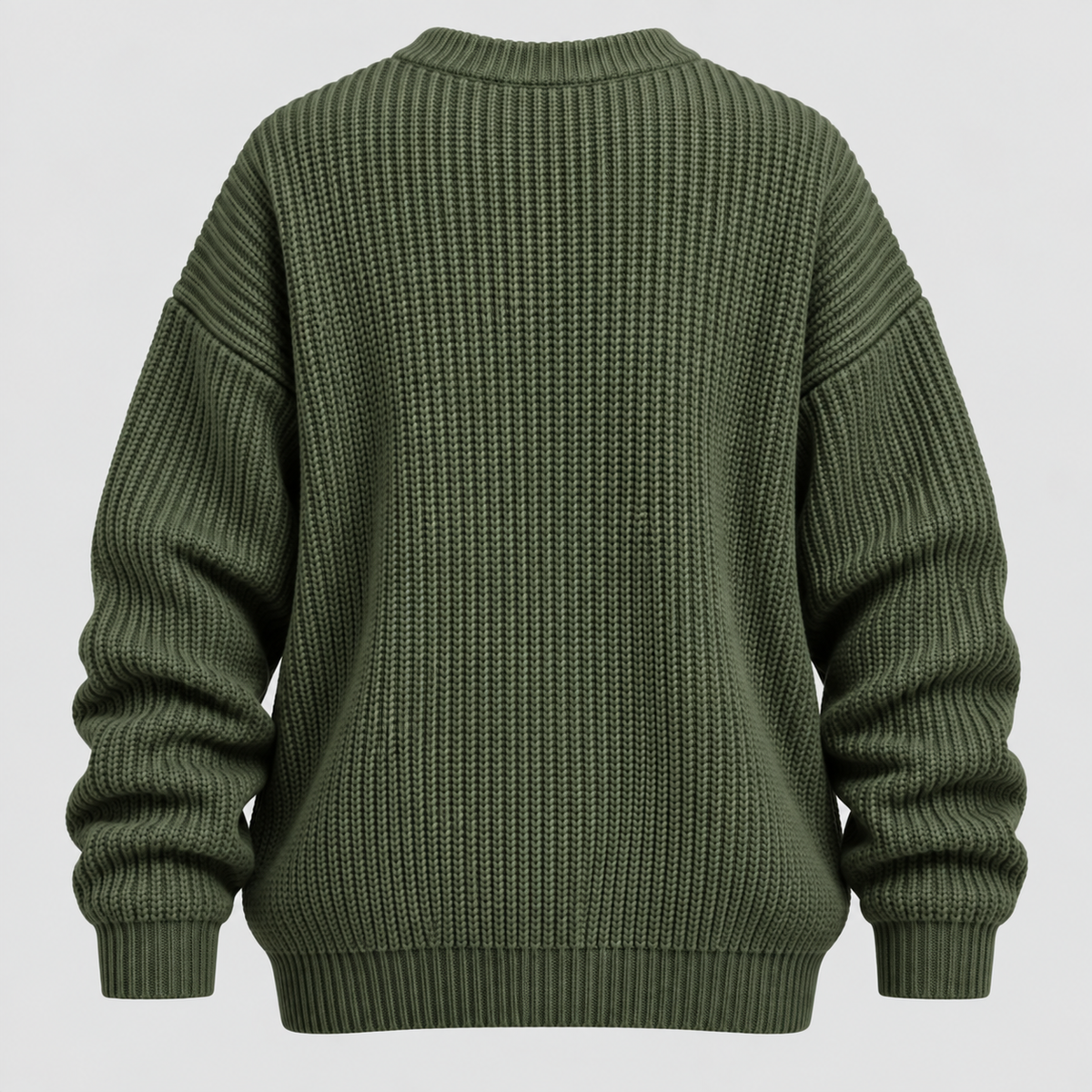 Chunky Strikket Sweater til Herrer - Oversized med Ribbede Manchetter