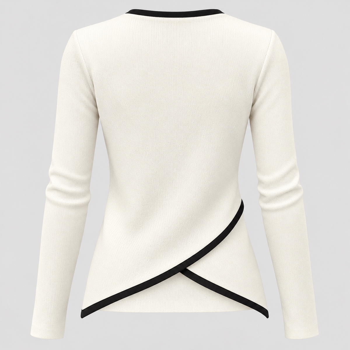 Wrap Sweater til Damer - V-Hals med Kontrastkant