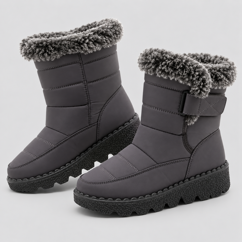 Pelsforede Sneboots til Damer - Slip-On med Grebssål