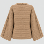 Luvet Cardigan til Damer - Åben Front, Oversized Strik