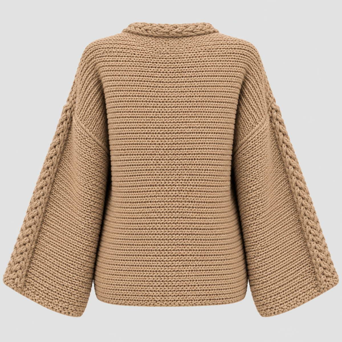 Luvet Cardigan til Damer - Åben Front, Oversized Strik