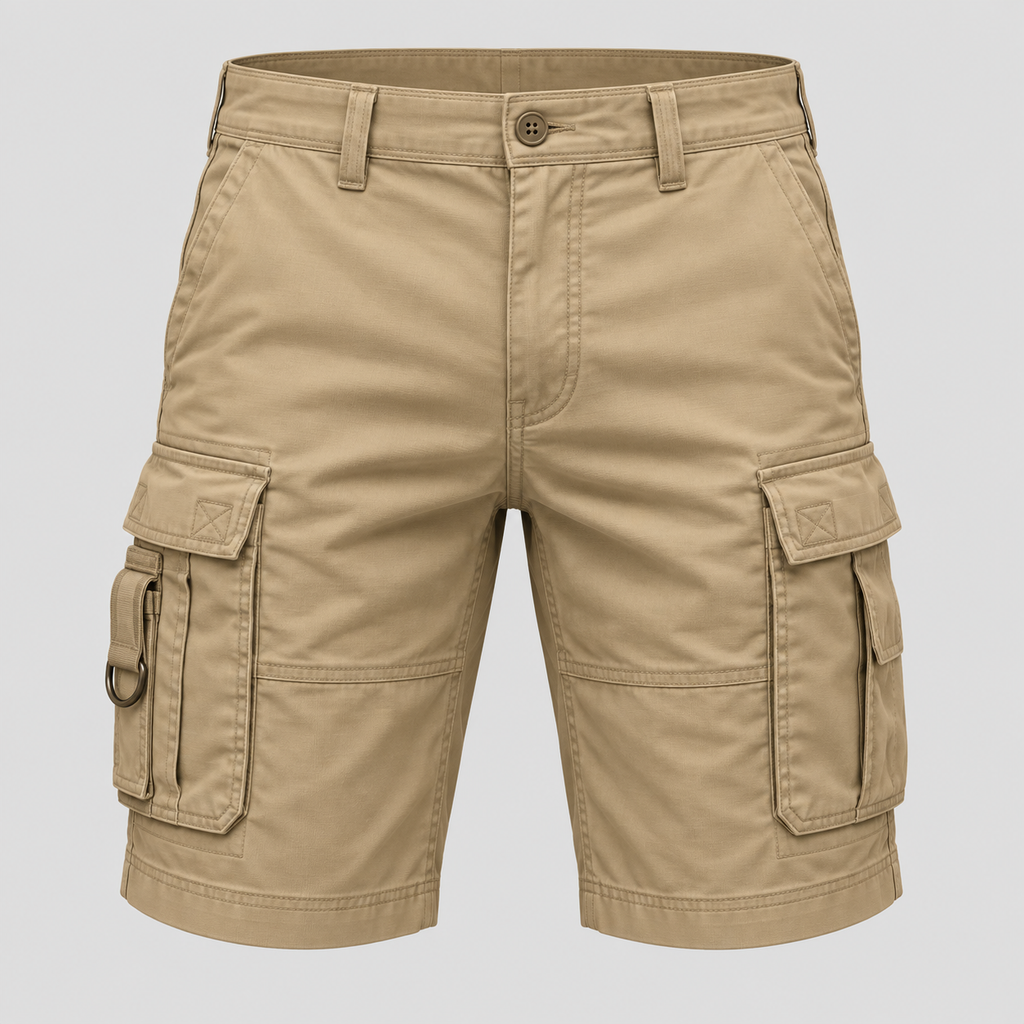 Herre Cargoshorts – Afslappet Pasform Bomuld Multi-lomme