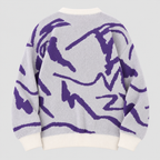 Graffiti Print Sweater til Herrer - Crew Neck Strik med Ribbede Manchetter