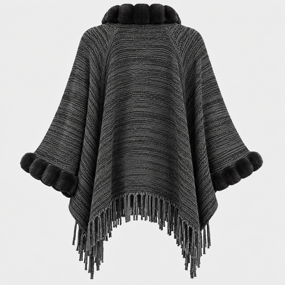 Frynsekantet Cardigan til Damer - Sjalskrave, Åben Front