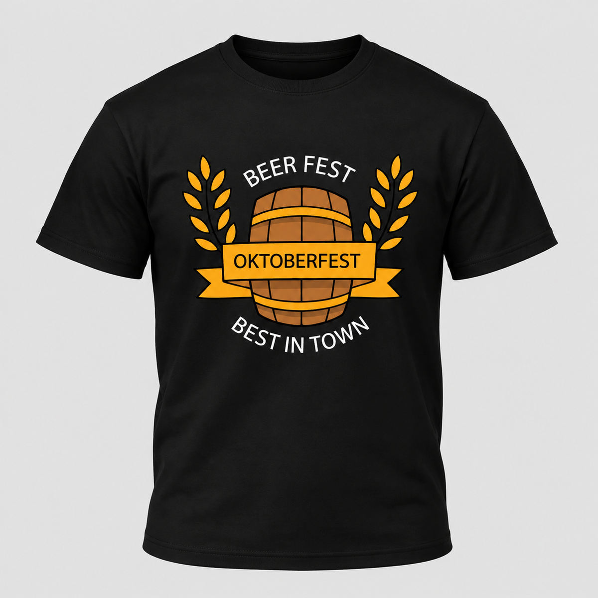 Oktoberfest T-Shirt til Herrer - Printet Rund Hals til Festivaler
