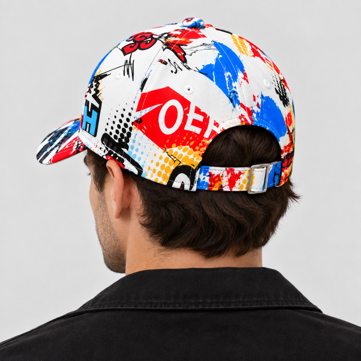 Snapback Kasket med Graffitiprint til Herrer - Justerbar Bomuldskasket