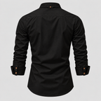 Herre Slim Fit Standkraveskjorte – Grandad Krave Knapskjorte