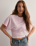 Crop T Shirt med flagermusærmer