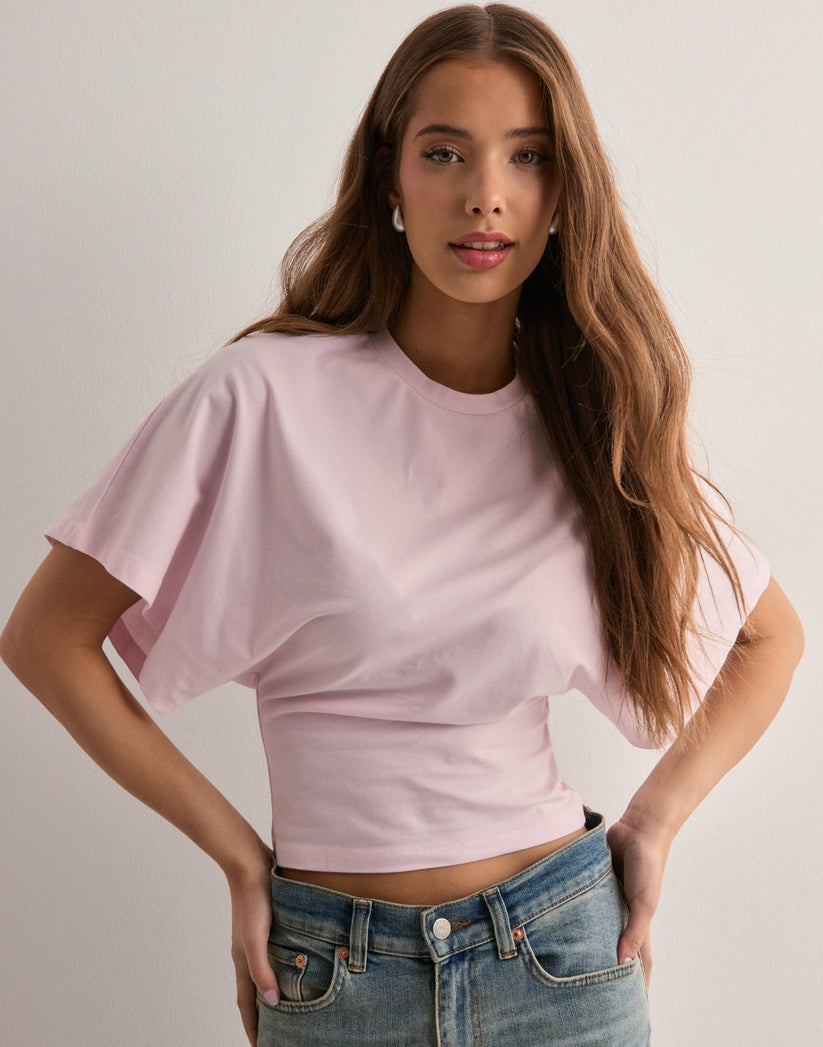 Crop T Shirt med flagermusærmer