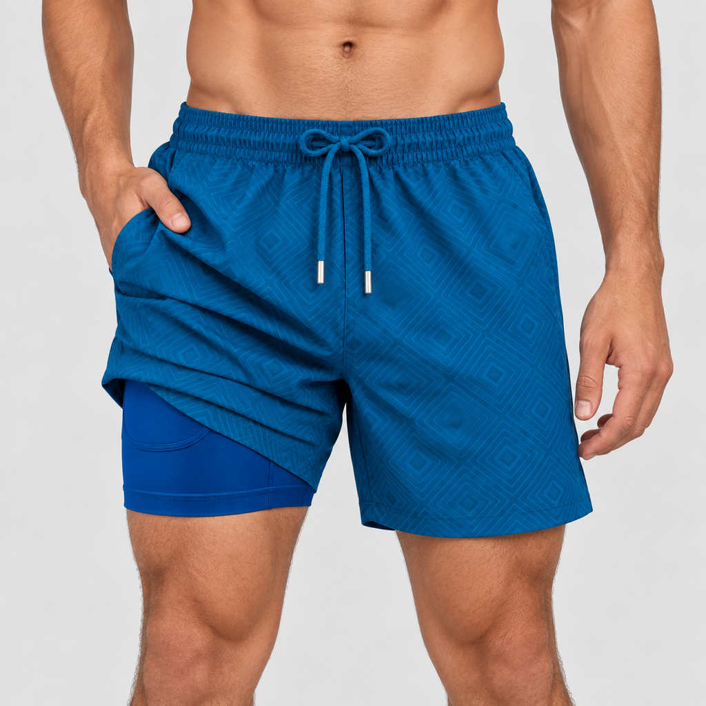 Herre 2-i-1 Badeshorts – Mesh For med Refleksdetalje