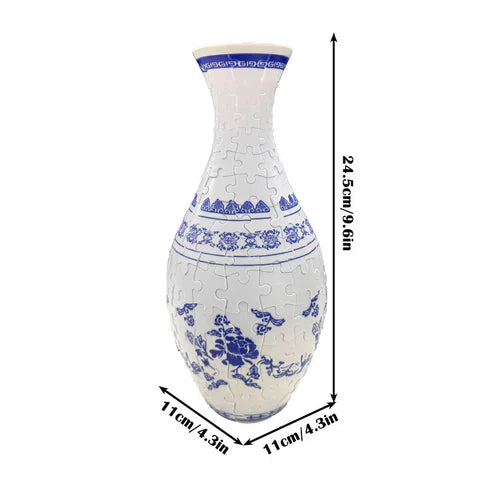 3D Puzzle Vase – EcoBloom, Dekorativ Blomstervase med Aftagelig Vandbeholder