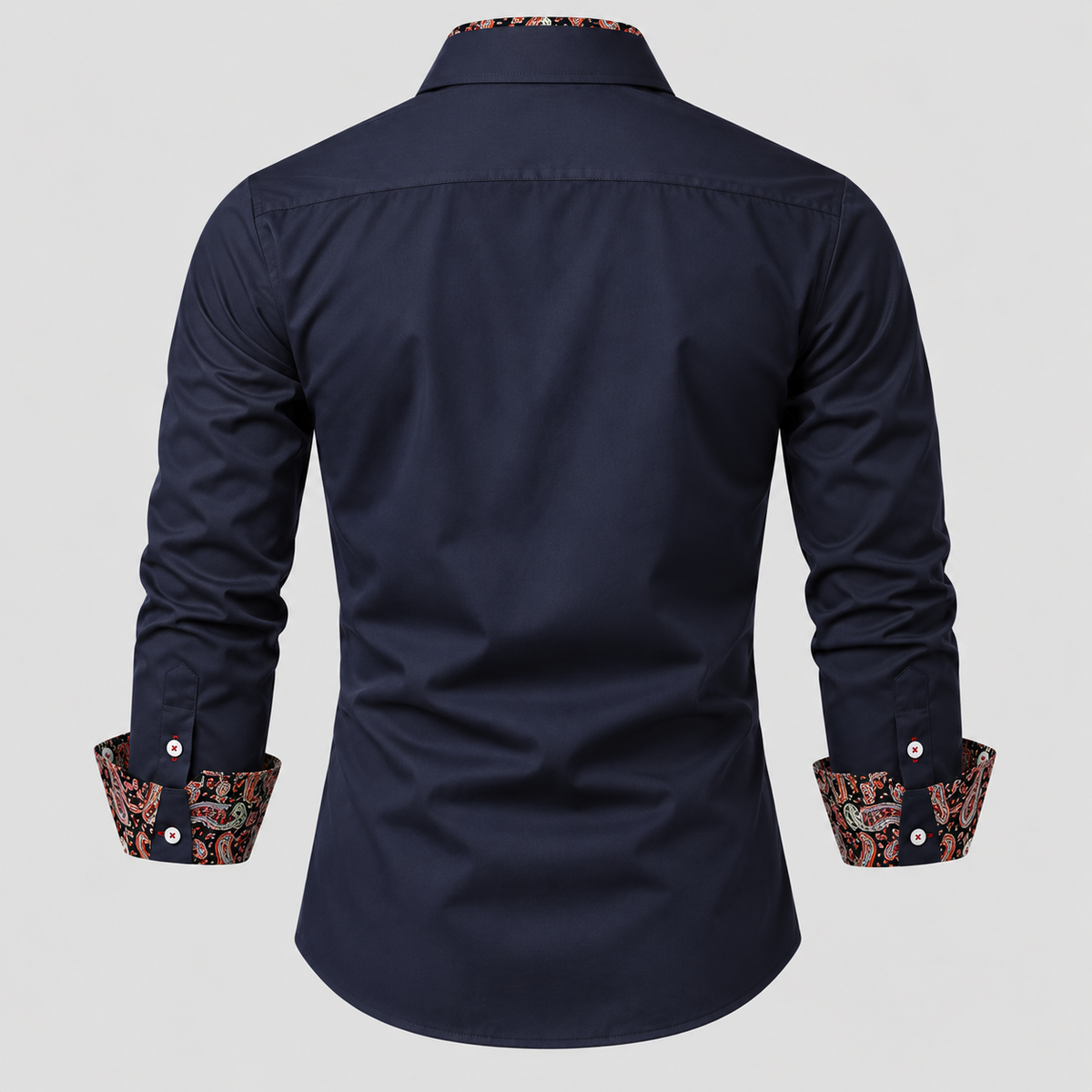 Kontrastdetalje Skjorte - Slim Fit Paisley Detalje