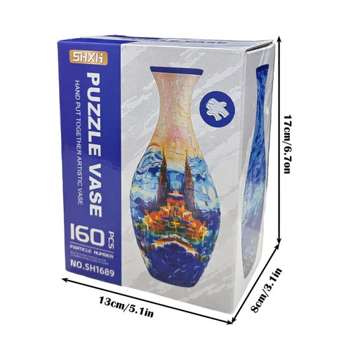 3D Puzzle Vase – EcoBloom, Dekorativ Blomstervase med Aftagelig Vandbeholder