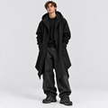 Lang Hættekåbe med Åben Front – Oversized Hætte Streetwear