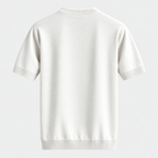 Herre Textureret Crew Neck T-Shirt – Chevronmønster Kort Ærme
