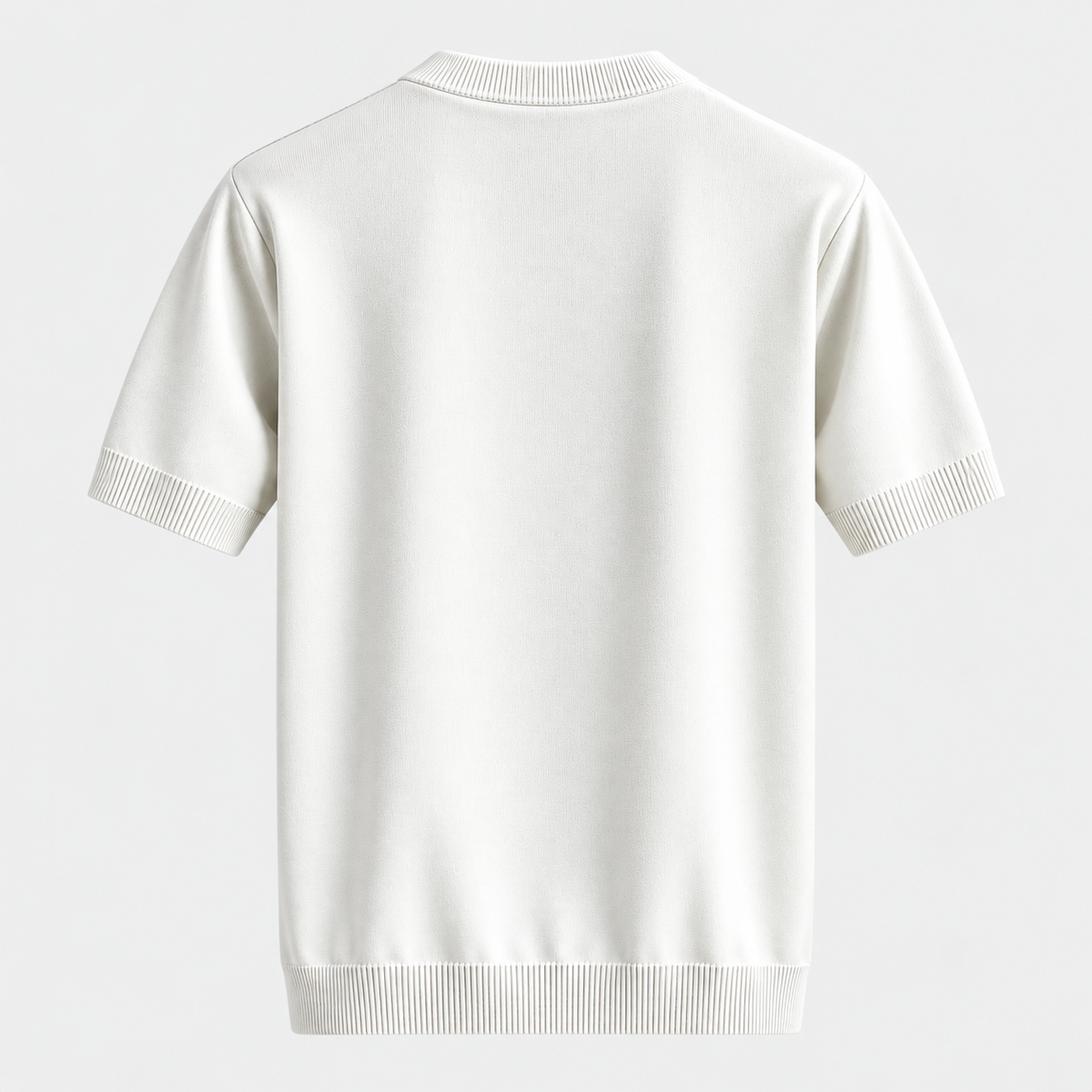 Herre Textureret Crew Neck T-Shirt – Chevronmønster Kort Ærme