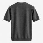 Herre Textureret Crew Neck T-Shirt – Chevronmønster Kort Ærme