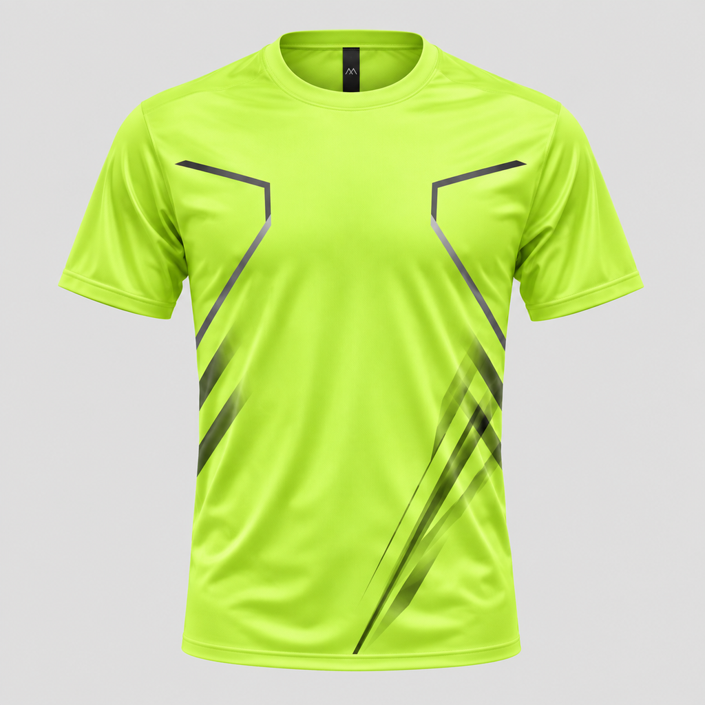 Herre Sports T-shirt – Kontrast Piping Rundhals