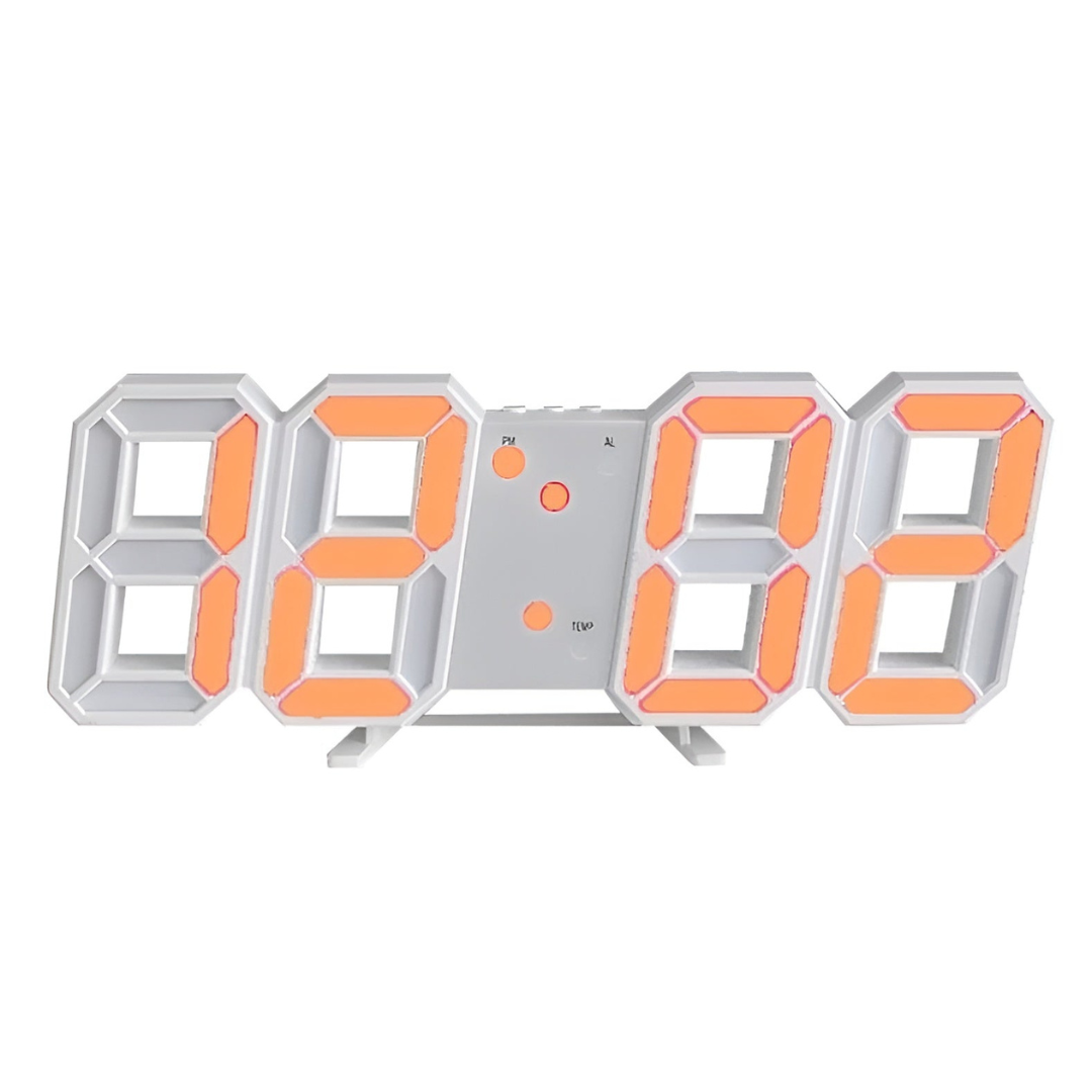 3D LED Digital Vægur – Justerbar Belysning