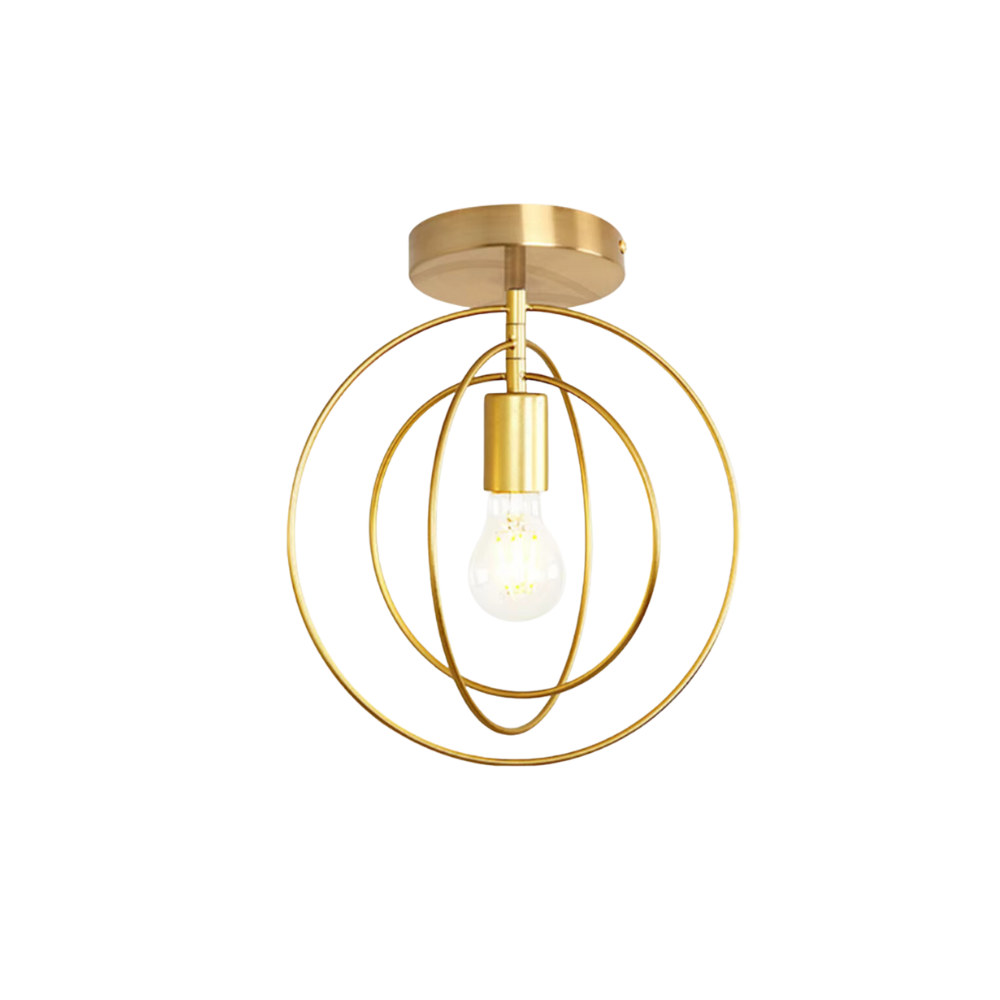 AetherLight Væglampe – Metal med Guld Finish, 24" Diameter