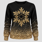 Pailletsweater med Snefnug til Damer - Ombre Gradient Strik