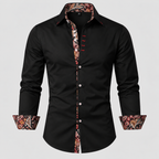 Kontrastdetalje Skjorte - Slim Fit Paisley Detalje
