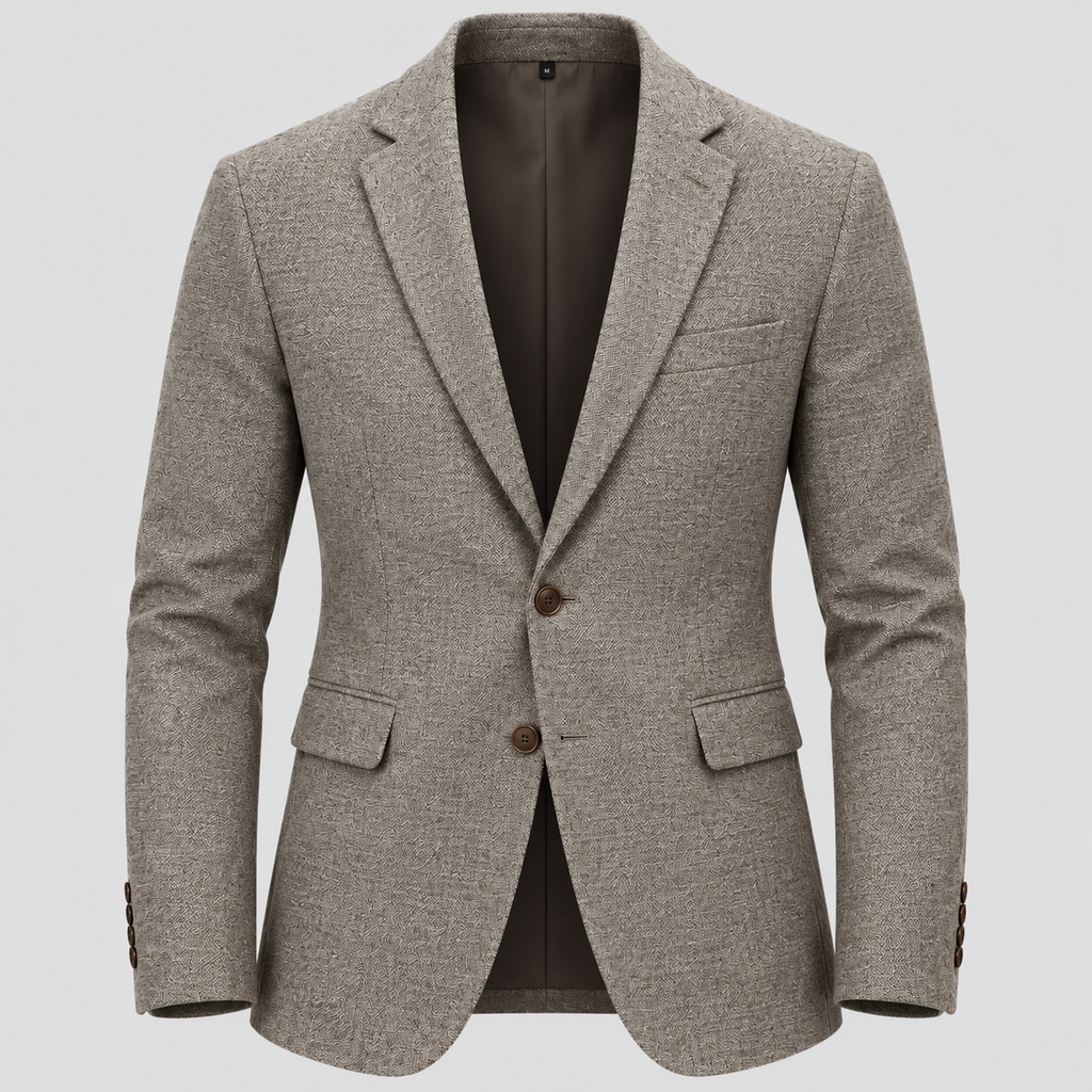 Herre Slim Fit Bomulds-Linned Blazer – Notch Revers Jakke