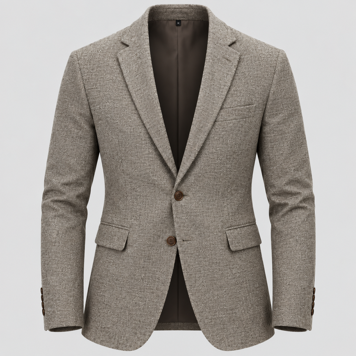 Herre Slim Fit Bomulds-Linned Blazer – Notch Revers Jakke