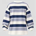 Stribet Oversized Sweater til Damer - Bomulds-Polyesterblanding