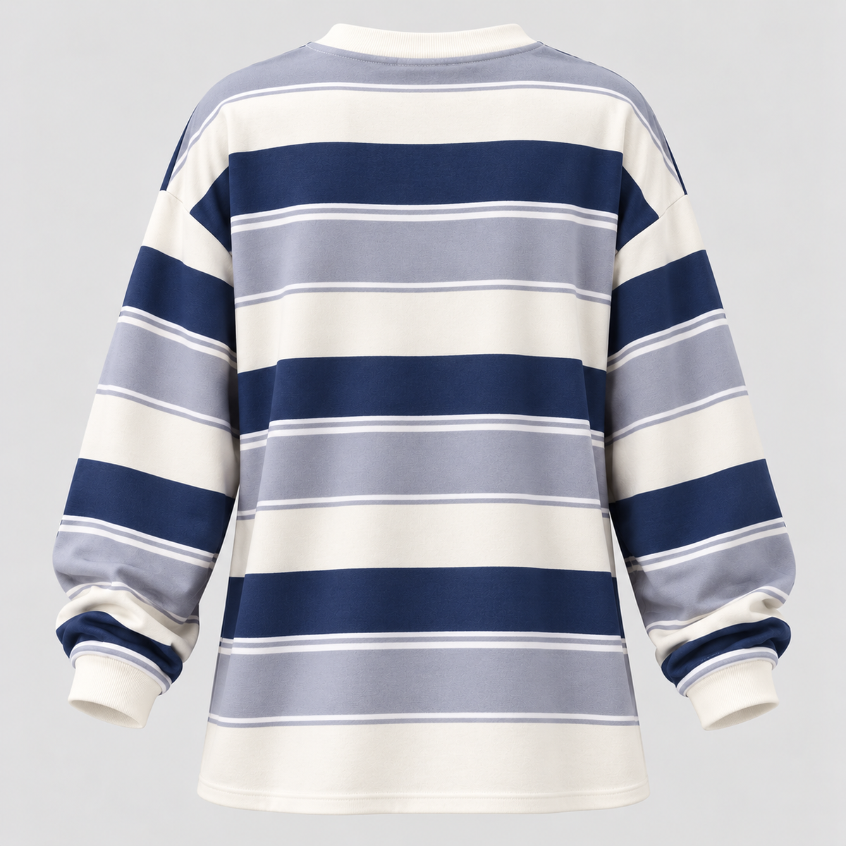 Stribet Oversized Sweater til Damer - Bomulds-Polyesterblanding