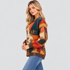 Sweater med Kattemotiv - Rund Hals, Afslappet Strik