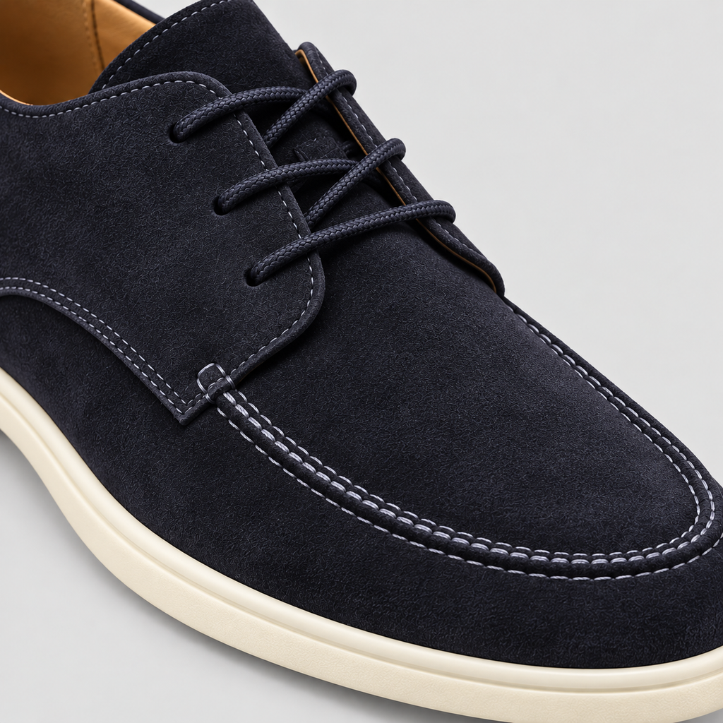 Herre Ruskindsloafers – Slip-On Moc Toe Flad Sål