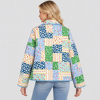 Patchwork Jakke til Damer - Bomuld, Kasseformet Pasform
