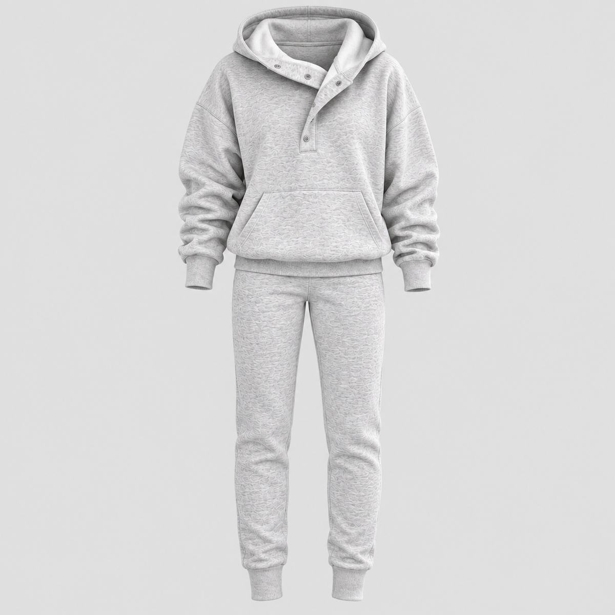Dame Matchende Hoodie Sæt – Bomuldsblanding Todelt Loungewear