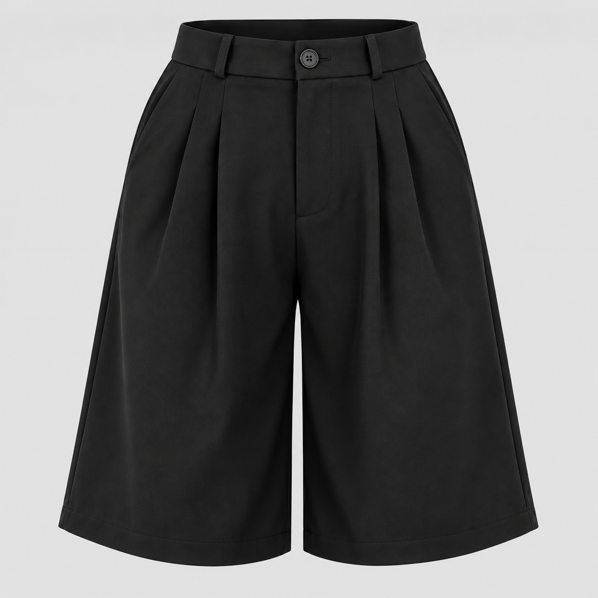 Høj Talje Shorts med Brede Ben til Damer - Plisseret, Skræddersyet