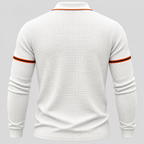Herre Polosweater med Geometrisk Print - Treknaps Placket