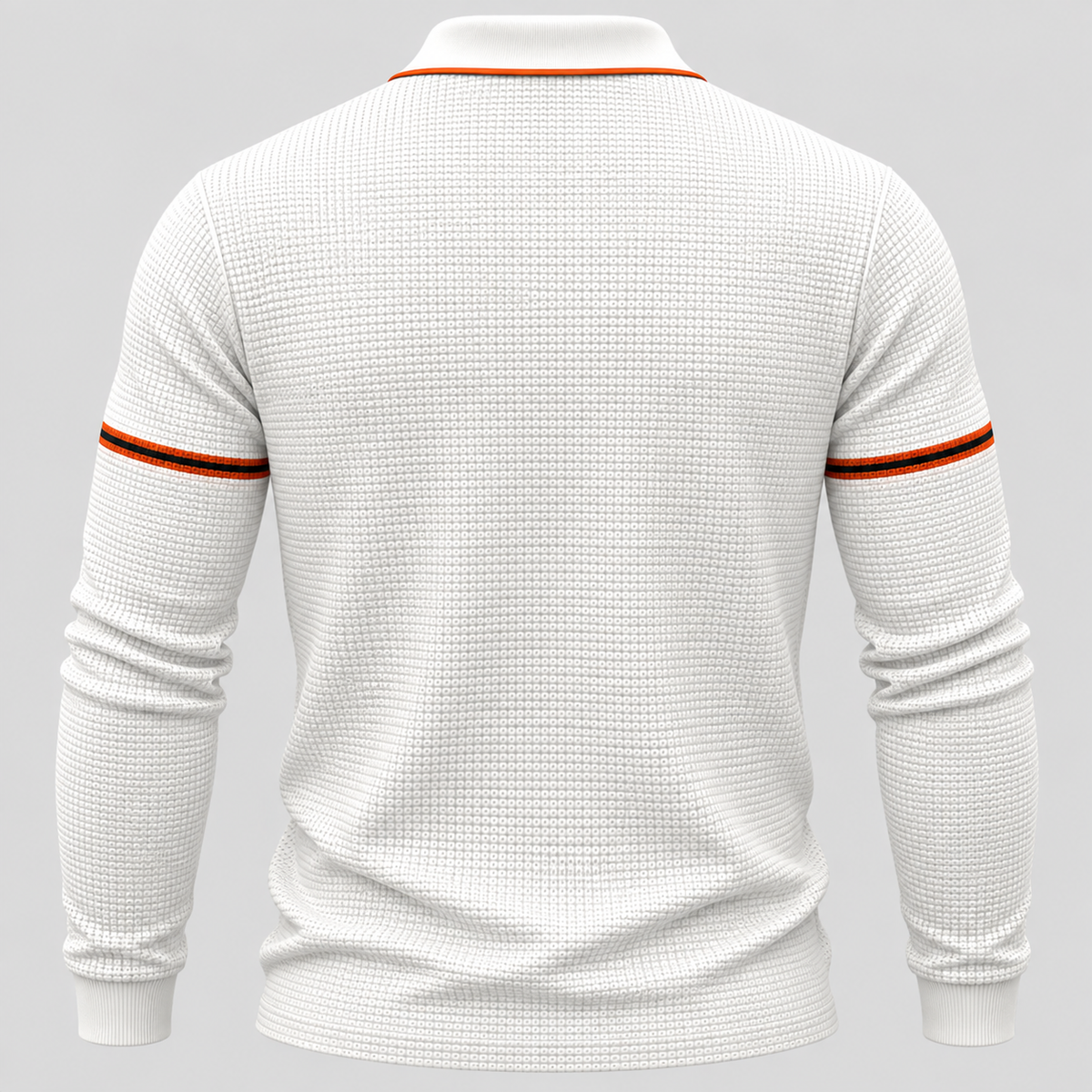 Herre Polosweater med Geometrisk Print - Treknaps Placket